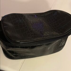 Black Crocodile-Embossed Men's Bag